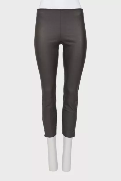 Gray leather trousers