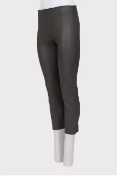 Gray leather trousers