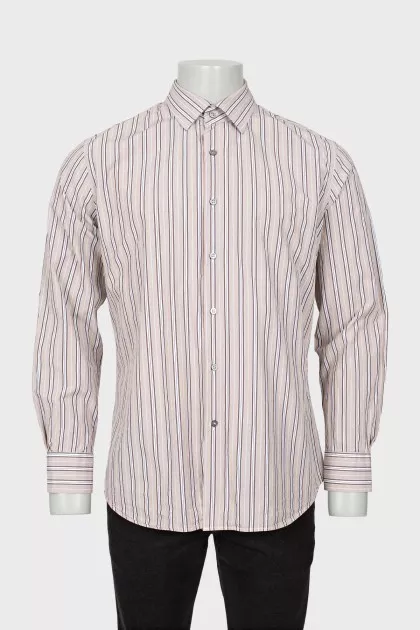 Men's mixed color striped shirt