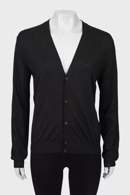 Cashmere cardigan with V-neckline 