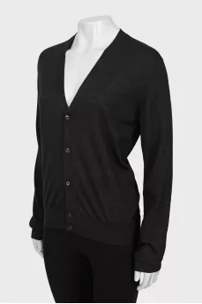 Cashmere cardigan with V-neckline 