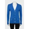 Blue cashmere and silk cardigan