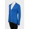 Blue cashmere and silk cardigan