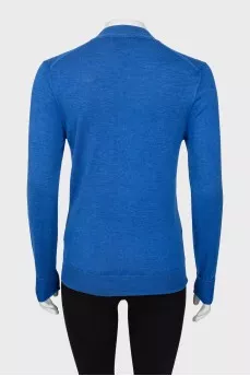 Blue cashmere and silk cardigan
