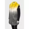 Two-tone fur coat with press-studs closure 
