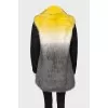Two-tone fur coat with press-studs closure 