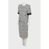 Linen suit with printed skirt