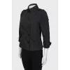 Cropped black trench coat