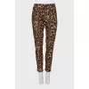 Animal print velor trousers