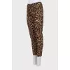 Animal print velor trousers