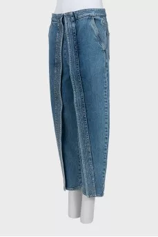 Blue embellished banana jeans