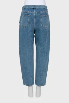 Blue embellished banana jeans