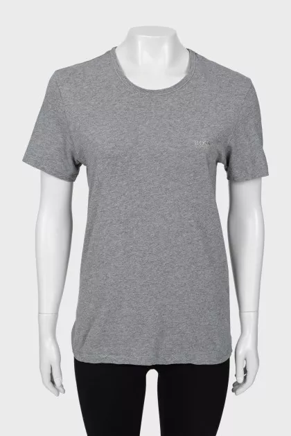 Gray T-shirt with brand logo