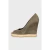 Suede wedge shoes
