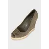 Suede wedge shoes