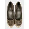 Suede wedge shoes