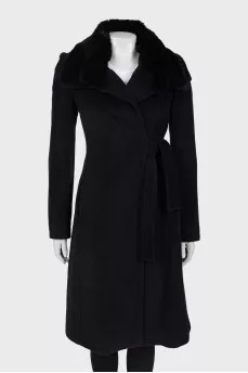 Black wrap coat