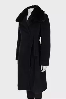 Black wrap coat