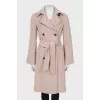 Beige coat with belt