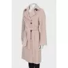 Beige coat with belt