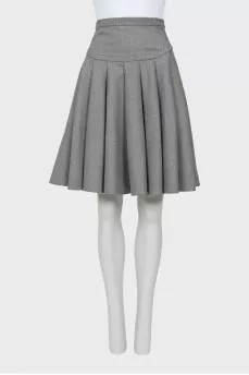 Pleated wool skirt
