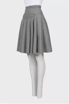 Pleated wool skirt