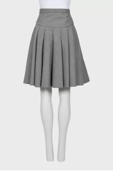 Pleated wool skirt