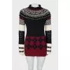 Knitted mini dress with high neck