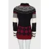 Knitted mini dress with high neck