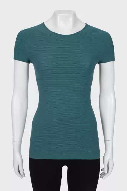 Green ribbed T-shirt