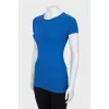 Blue ribbed T-Shirt with tag