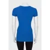 Blue ribbed T-Shirt with tag