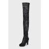 Combined high-heeled boots