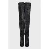 Combined high-heeled boots