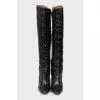 Embossed leather boots