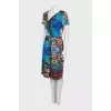 Abstract print dress with press-studs closure 