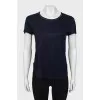 Dark blue T-shirt with rhinestones