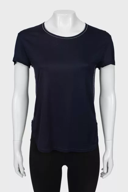 Dark blue T-shirt with rhinestones