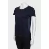 Dark blue T-shirt with rhinestones