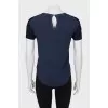 Dark blue T-shirt with rhinestones