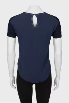 Dark blue T-shirt with rhinestones