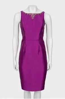 Purple dress decorated with rhinestones