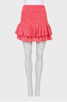 Animal print ruffled skirt