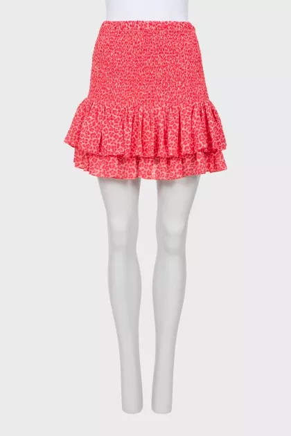 Animal print ruffled skirt