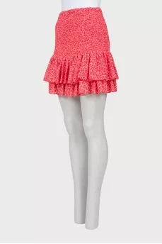 Animal print ruffled skirt