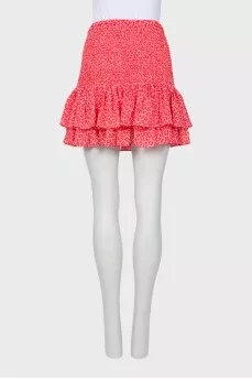 Animal print ruffled skirt