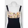 Dress with straps and printed chest