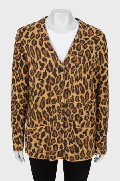 Animal print cardigan