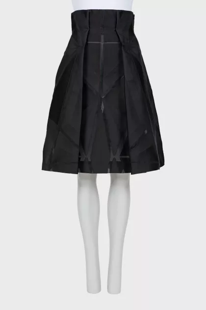 Black skirt with translucent inserts