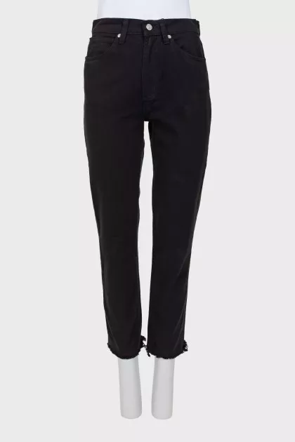 Black raw hem jeans